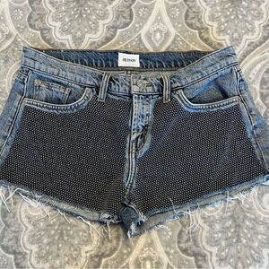Hudson Kenzie silver studded cut off short